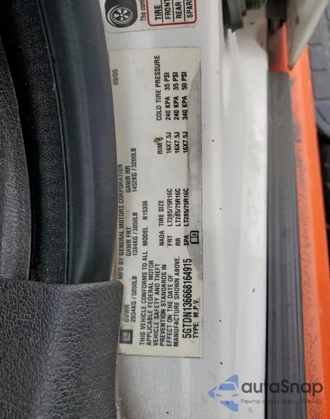 2006 Hummer H3 из США, поврежденный, VIN 5GTDN136668164915